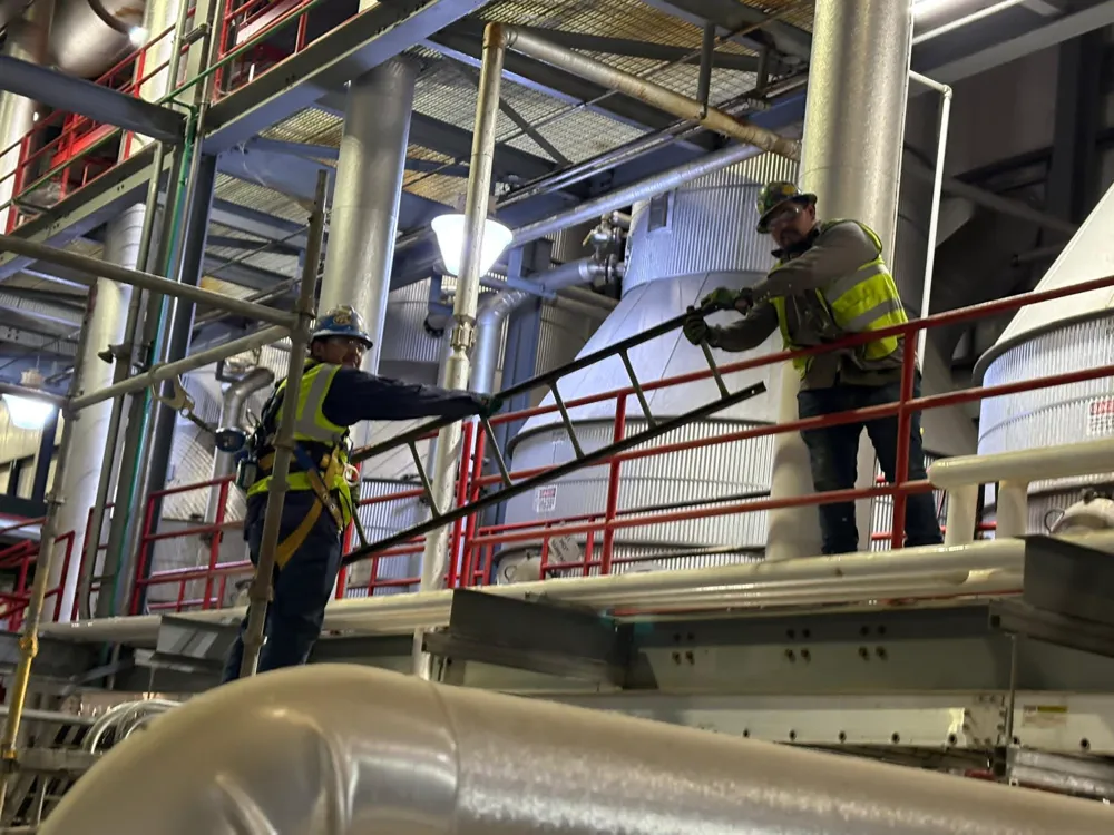 TW crew working in plant