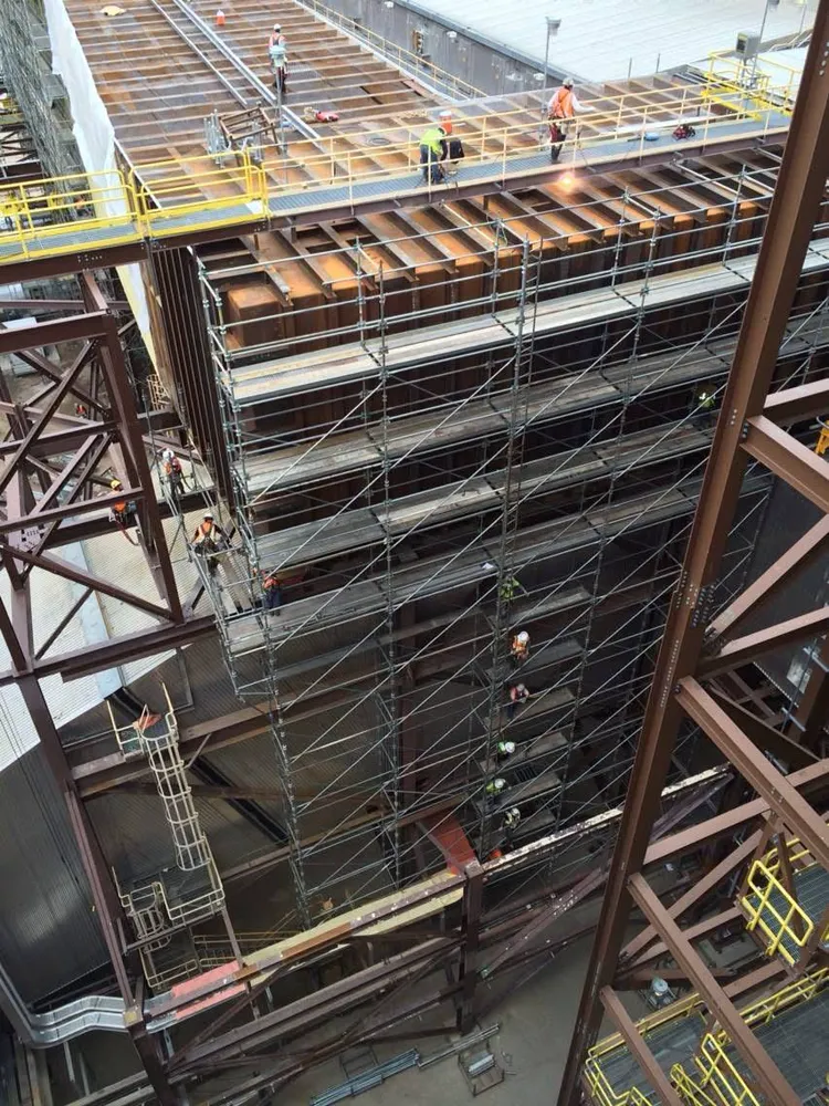 Aerial view of industrial scaffold